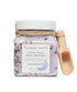 Sunday Rain lavender and cedarwood sleep easy bath crystals in a clear jar with a lavender and cedarwood scent for relaxing bath time.