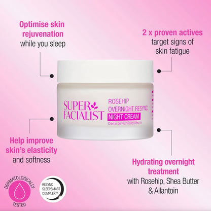 Super Facialist Rosehip Overnight Resync Hydrate Night Cream