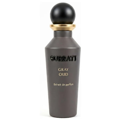 Surrati Gray Oud Extrait de Parfum for Him bottle in gray packaging