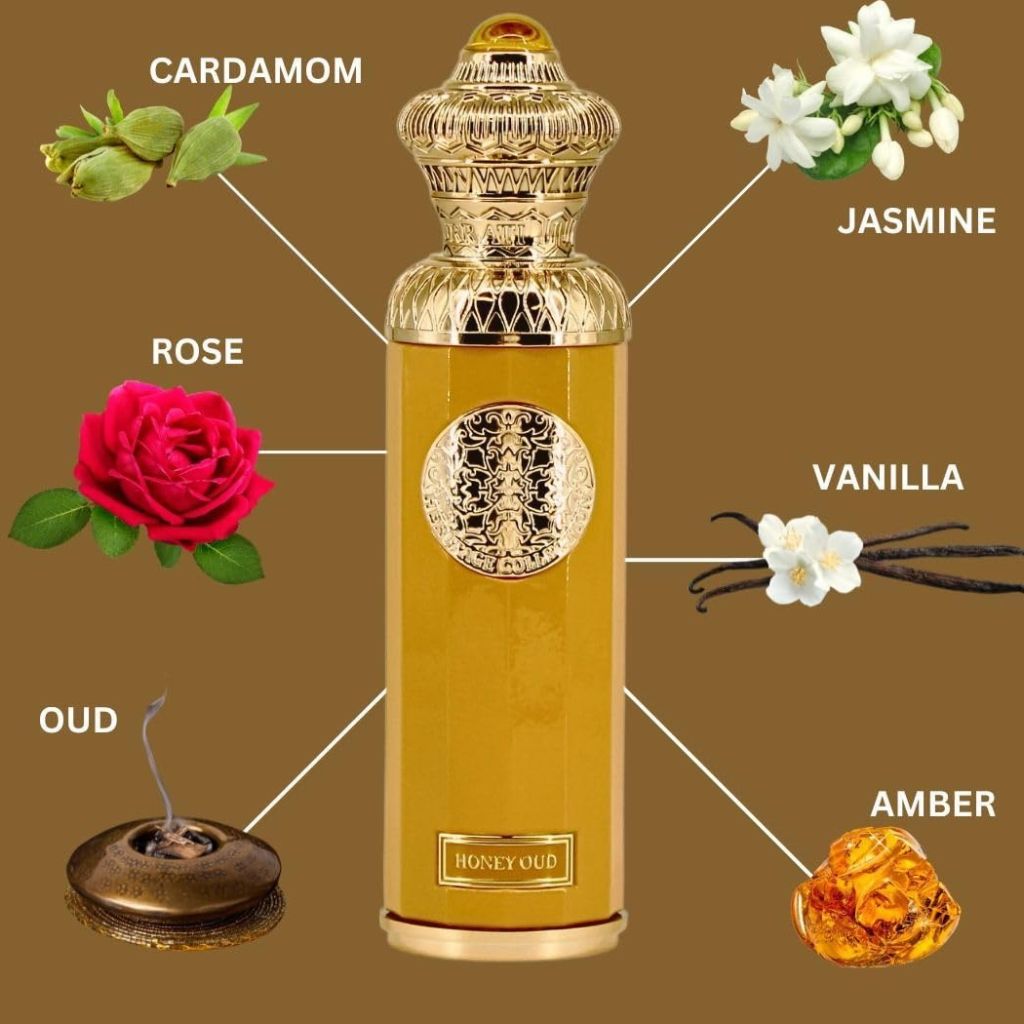 Surrati Honey Oud Extrait de Parfum for Women bottle, featuring elegant packaging and warm honey oud fragrance design