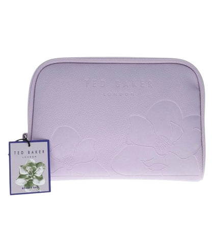 Ted Baker Floral Embossed Cosmetic Beauty Makeup Toiletry Bag Lilac