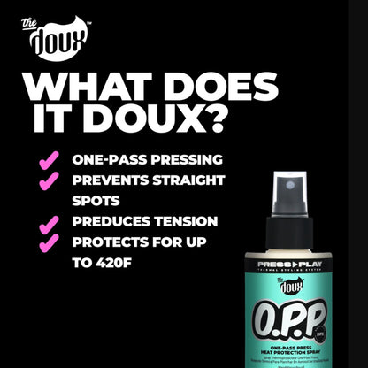 The Doux OPP One Pass Press Heat Protection Spray