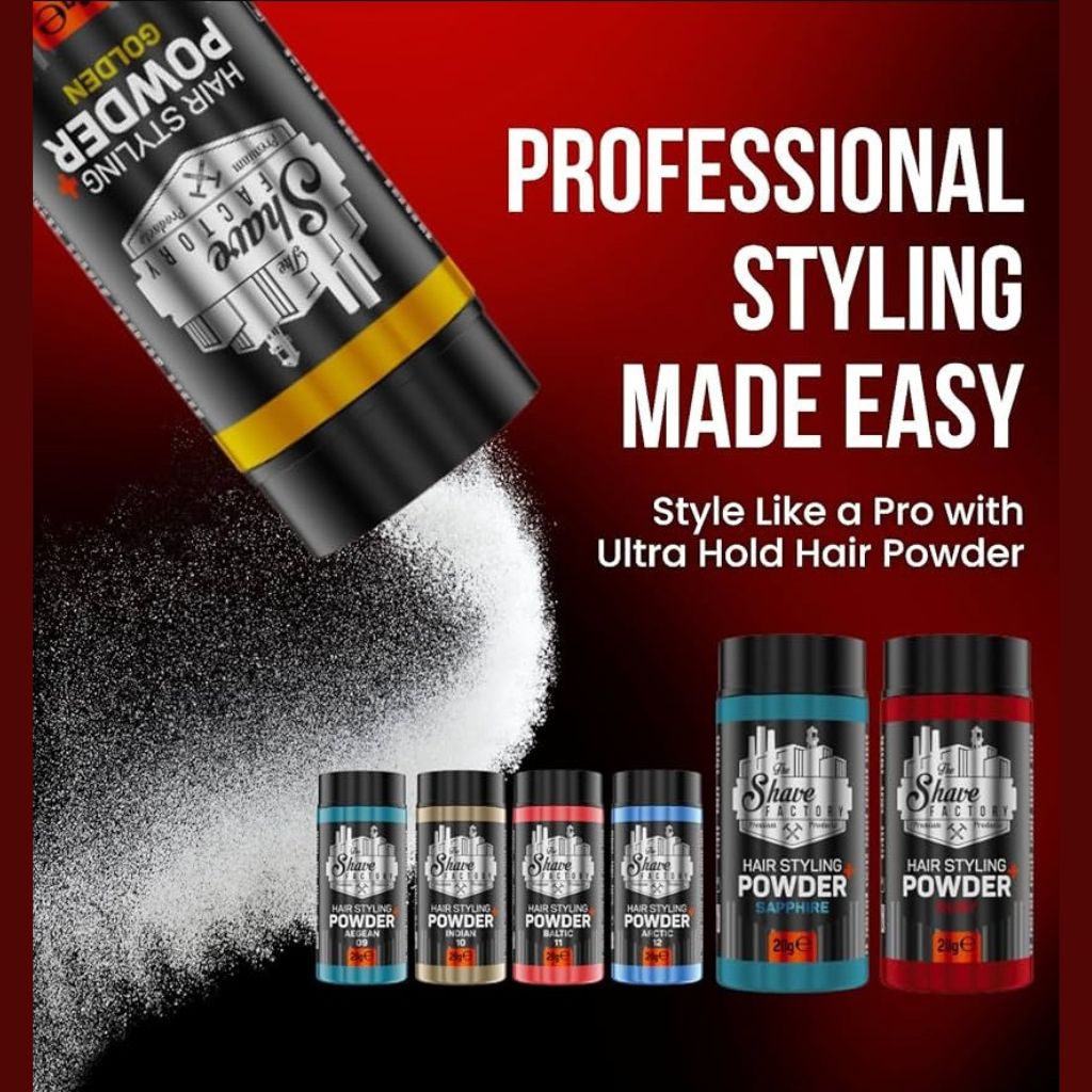 The Shave Factory Ultra Hold Hair Styling Powder Golden