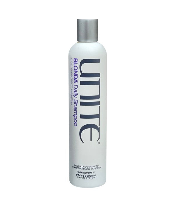Unite Hair Blonda Daily Blonde Shampoo bottle with label, designed for maintaining and enhancing blonde hair.