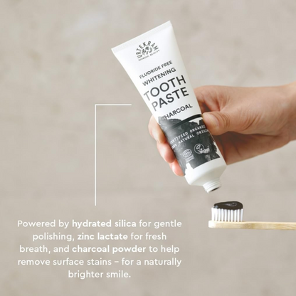 Urtekram  Fluoride Free Charcoal Whitening Tooth Paste