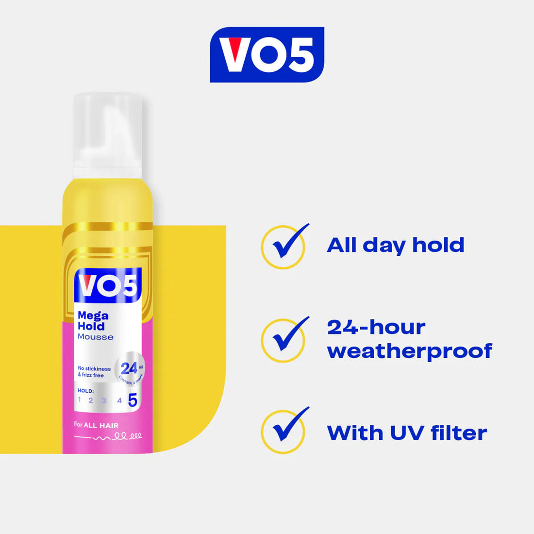 VO5 Weather Resistant Styling Mousse Mega Hold