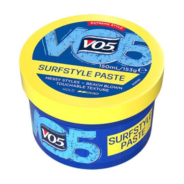 VO5 Extreme Style Surfstyle hair styling paste in a jar, showing the product&