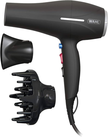 Wahl Ionic Smooth Hair Dryer, a professional hair styling tool with a sleek design and ionic technology for shiny, smooth hair.