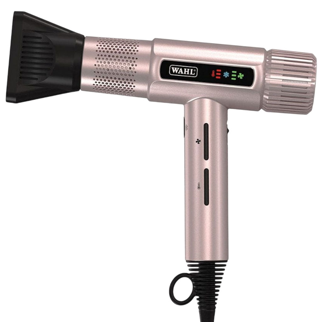Wahl Vanquish Rose Gold hair dryer, a professional hair styling tool with a sleek rose gold finish and ergonomic design.