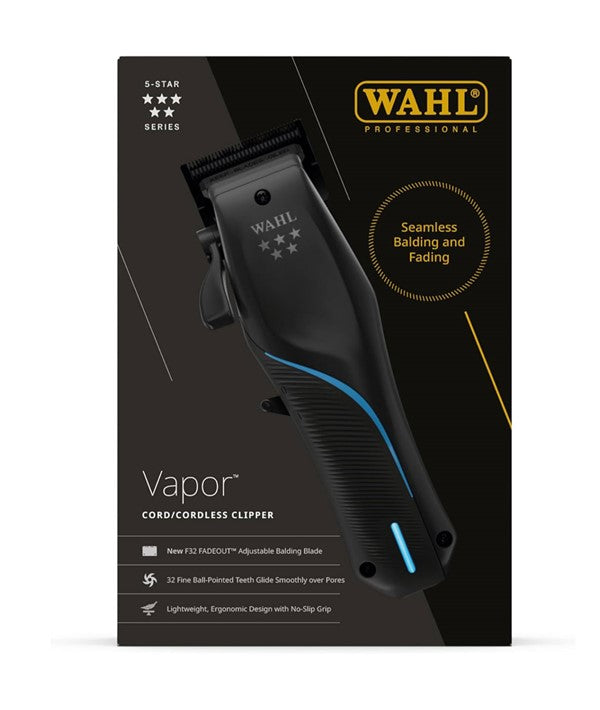 Wahl 5 Star Series Vapor Cord cordless hair clipper with adjustable blades and ergonomic design for professional styling.