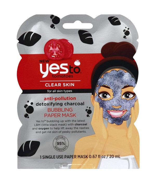 Yes To Tomatoes Anti Pollution Detoxifying Charcoal Bubbling Paper Mask