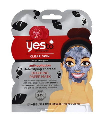 Yes To Tomatoes Anti Pollution Detoxifying Charcoal Bubbling Paper Mask