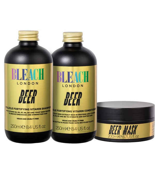 Bleach London Protein Booster Trio Set Beer Shampoo Conditioner And Mask