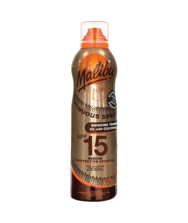 Malibu Continous Spray Bronzing Tanning Oil With Coconut SPF15