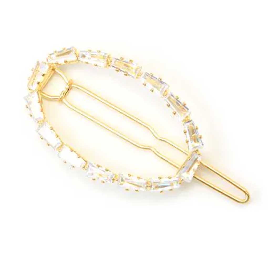 Molly And Rose Clear Stone Open Oval Hair Slide 9278
