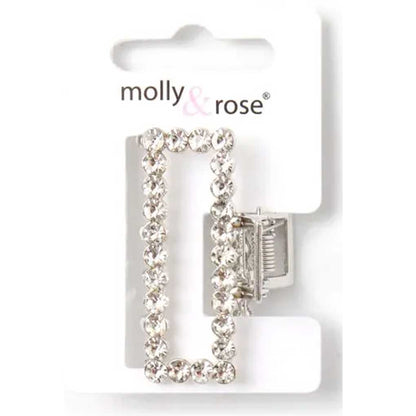 Molly And Rose Small Rectangular Crystal Metal Clamp 9325