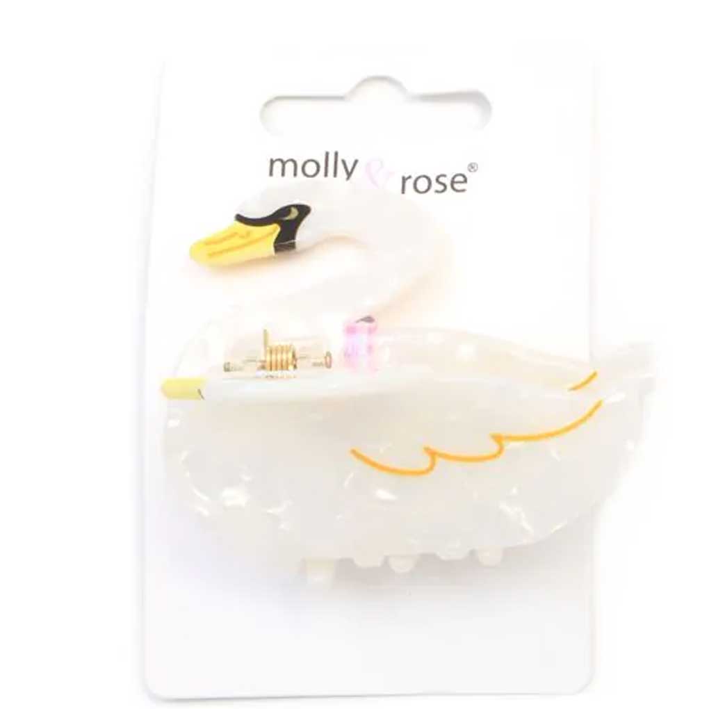 Molly And Rose Pearlescent Swan Shaped Clamp 9506