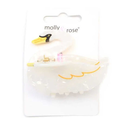 Molly And Rose Pearlescent Swan Shaped Clamp 9506