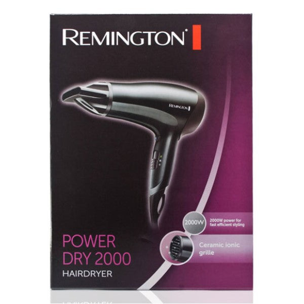 Remington Power Dry 2000 Hair Dryer Black D3010 
