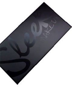 Sleek Make Up Divine Mineral Based Eyeshadow Palette with neutral and shimmer shades, open to showcase colorful eye makeup.